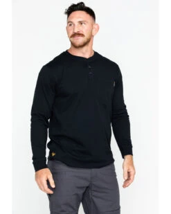 Hawx Men's Pocket Henley Long Sleeve Work Shirt 
