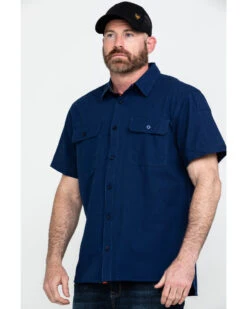 Hawx Men's Solid Yarn Dye Two Pocket Short Sleeve Work Shirt 