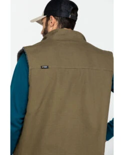 Hawx Men's Olive Canvas Sherpa Lined Work Vest -Hawx 2000283412 341 P5