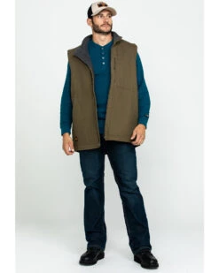 Hawx Men's Olive Canvas Sherpa Lined Work Vest - Tall -Hawx 2000283413 341 P6
