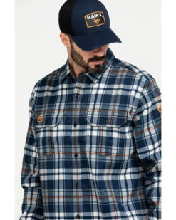 Hawx Men's FR Plaid Print Long Sleeve Woven Work Shirt - Big -Hawx 2000284665 400 P5