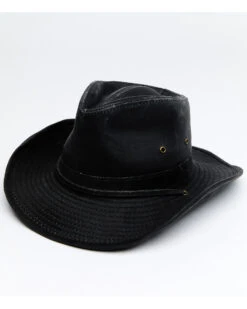 Hawx Men's Black Outback Weathered Cotton Sun Work Hat 