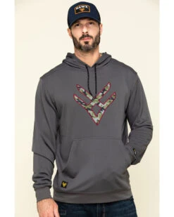 Hawx Men's Gray Tech Logo Hooded Work Sweatshirt - Tall -Hawx 2000297060 021 P1