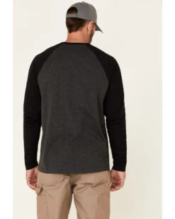 Hawx Men's Dark Gray Original Baseball Crew Long Sleeve Work T-Shirt  -Hawx 2000325311 021 P4