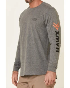 Hawx Men's Charcoal Original Logo Crew Long Sleeve Work T-Shirt  -Hawx 2000325315 022 P3