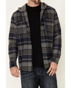 Hawx Men's Dark Gray Townsend Plaid Hooded Long Sleeve Flannel Work Shirt -Hawx 2000325323 021 P3