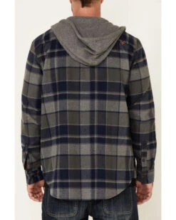 Hawx Men's Dark Gray Townsend Plaid Hooded Long Sleeve Flannel Work Shirt -Hawx 2000325323 021 P4