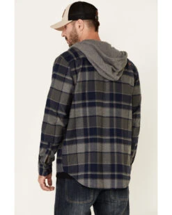 Hawx Men's Dark Gray Townsend Plaid Hooded Long Sleeve Flannel Work Shirt -Hawx 2000325323 021 P5