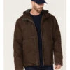 Hawx Men's Brown Castile Weathered Duck Hooded Zip-Front Insulated Work Jacket -Hawx 2000342831 200 P1