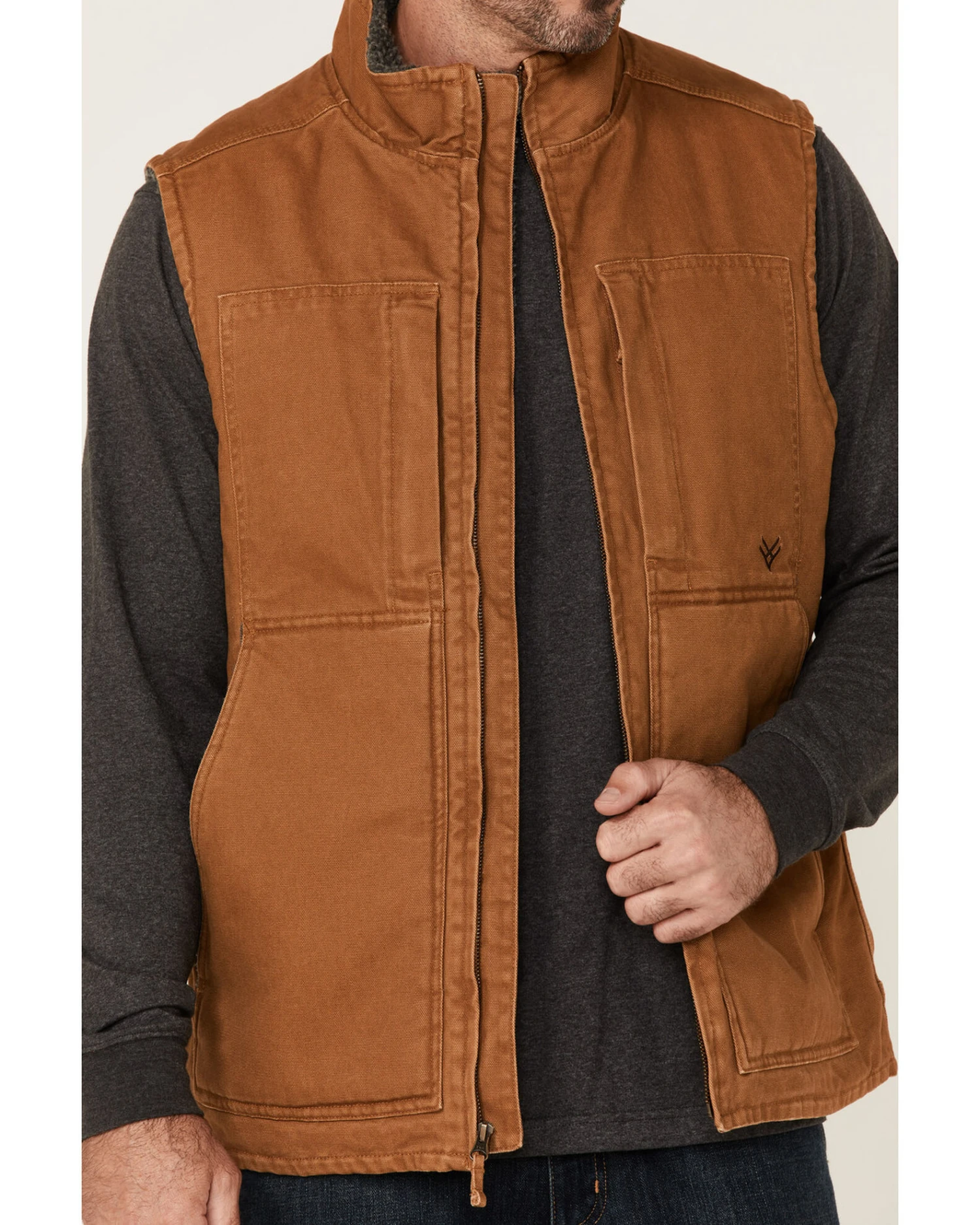 Hawx Men's Rust Copper Browder Weathered Duck Zip-Front Insulated Work Vest 4 Hawx Men's Rust Copper Browder Weathered Duck Zip-Front Insulated Work Vest - Image 3