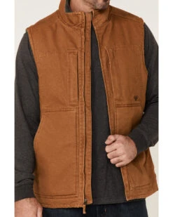 Hawx Men's Rust Copper Browder Weathered Duck Zip-Front Insulated Work Vest -Hawx 2000342833 220 P3