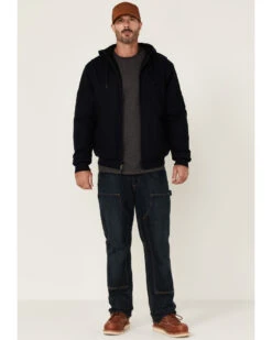 Hawx Men's Navy Pro Insulated Hooded Zip-Front Bomber Work Jacket -Hawx 2000342849 410 P2