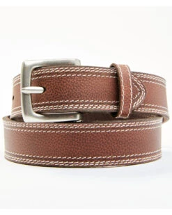 Hawx Men's Brown Triple Contrast Stitch Leather Work Belt