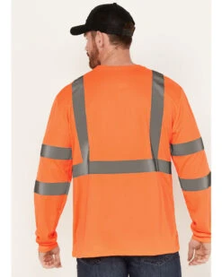 Hawx Men's Solid Enhanced Hi-Vis Long Sleeve Pocket Work T-Shirt - Big  -Hawx 2000373807 800 P4