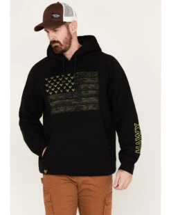 Hawx Men's Camo Flag Graphic Fleece Hooded Sweatshirt
