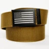 Hawx Men's Antiqued Flag Plaque Buckle Belt