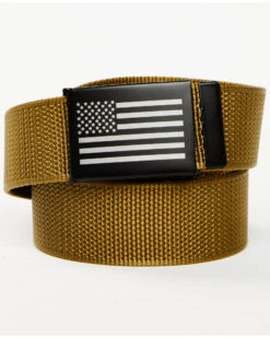 Hawx Men's Antiqued Flag Plaque Buckle Belt